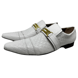 Sapato Masculino Italiano Couro Branco Social com ... - Art Sapatos ®