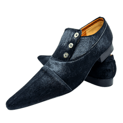 Sapato Masculino Italiano Em Couro Bovino Pêlo Pre... - Art Sapatos ®