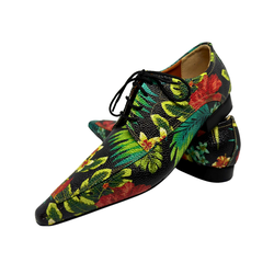 Sapato Masculino Italiano Couro Preto Com Estampa ... - Art Sapatos ®