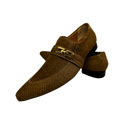 Sapato Masculino Social Marrom Escamado Fivela Dou... - Art Sapatos ®