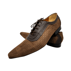 Sapato Masculino Italiano Couro Marrom Texturizado... - Art Sapatos ®