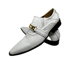 Sapato Masculino Italiano Couro Branco Textura geo... - Art Sapatos ®