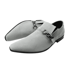 Sapato Masculino Em Couro Azul Verniz Com Prata Fa... - Art Sapatos ®