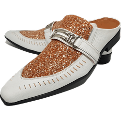 Babuche Masculino Em Couro Social Executivo Branco... - Art Sapatos ®
