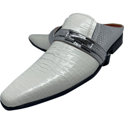 Babuche Masculino Em Couro Social Executivo Branco... - Art Sapatos ®