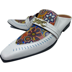 Babuche Masculino Em Couro Social Executivo Branco... - Art Sapatos ®