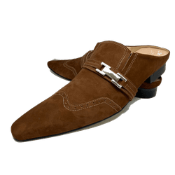 Babuche Masculino Em Couro Social Executivo Marrom... - Art Sapatos ®
