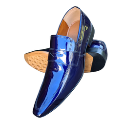 Mocassim Masculino Italiano Em Couro Azul Alive Re... - Art Sapatos ®