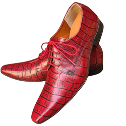 Sapato Masculino Italiano Em Couro Vermelho Rogan ... - Art Sapatos ®