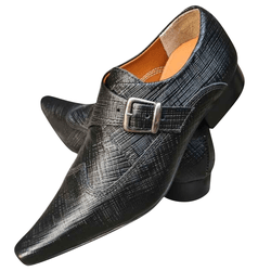 Sapato Masculino Italiano Em Couro Preto Black Lin... - Art Sapatos ®