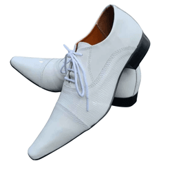 Sapato Masculino Italiano Em Couro Branco Ariel Re... - Art Sapatos ®