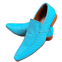 Sapato Masculino Italiano Em Couro Azul Miles Ref:... - Art Sapatos ®