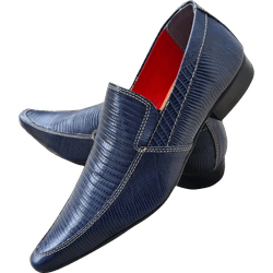 Mocassim Italiano em Couro Azul Frisado Ref: 1195 ... - Art Sapatos ®