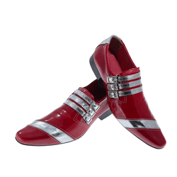 Sapato Masculino Italiano Em Couro Orwell Vermelho... - Art Sapatos ®