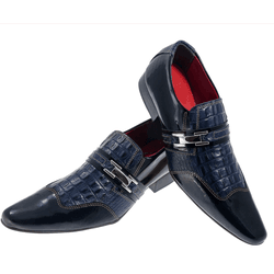 Sapato Masculino Italiano Em Couro Otto Blue Azul ... - Art Sapatos ®