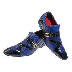 Sapato Masculino Italiano Em Couro Friedrich Azul ... - Art Sapatos ®