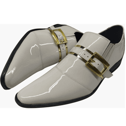 Sapato Masculino Veneza Em Couro Branco Verniz Ref... - Art Sapatos ®