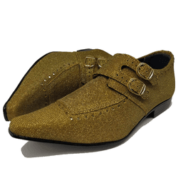 Sapato Masculino Italiano Em Couro Dourado Groove ... - Art Sapatos ®