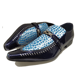 Sapato Masculino Italiano Em Couro Azul Flipovna R... - Art Sapatos ®
