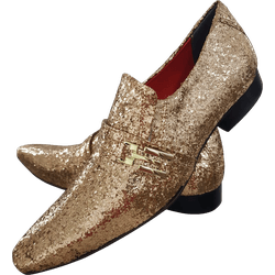Sapato Masculino Italiano Em Gliter Brilhante Dour... - Art Sapatos ®