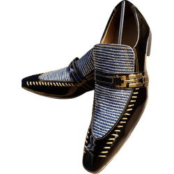 Sapato Masculino Italiano Em Couro Marrom Enverniz... - Art Sapatos ®