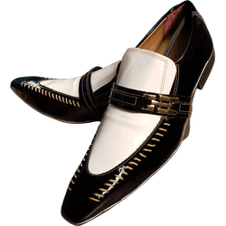 Sapato Masculino Italiano Em Couro Preto Verniz Co... - Art Sapatos ®