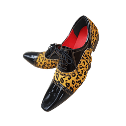 Sapato Masculino Italiano Em Couro Onça Com Pelo O... - Art Sapatos ®