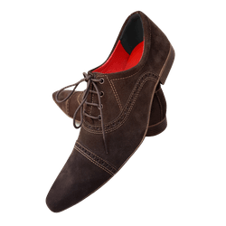 Sapato Masculino Italiano Em Couro Marrom Camurça ... - Art Sapatos ®