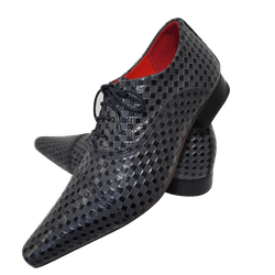 Sapato Masculino Italiano Em Couro Preto Trice Ref... - Art Sapatos ®