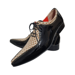Sapato Masculino Italiano Em Couro Quadriculado Ca... - Art Sapatos ®