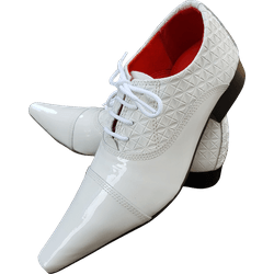 Sapato Masculino Italiano Em Couro Branco Oxford R... - Art Sapatos ®
