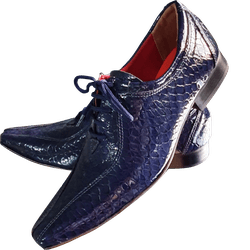 Sapato Masculino Italiano Em Couro Azul Social Exe... - Art Sapatos ®