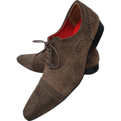 Sapato Masculino Italiano Em Camurça Marrom Social... - Art Sapatos ®