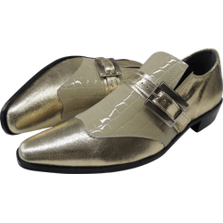 Sapato Masculino Em Couro Social Executivo Dourado... - Art Sapatos ®