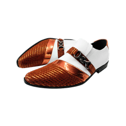 Sapato Masculino Em Couro Social Executivo Laranja... - Art Sapatos ®