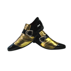 Sapato Masculino Em Couro Social Executivo Dourado... - Art Sapatos ®