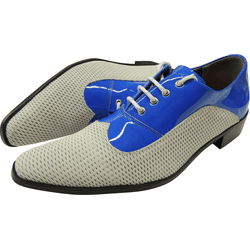 Sapato Masculino Em Couro Nude Com Azul Paris Coll... - Art Sapatos ®