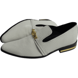 Mocassim Masculino Em Couro - Branco - White Suit ... - Art Sapatos ®