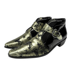 Bota Masculina Em Couro Ouro Velho Com Preto - 041... - Art Sapatos ®