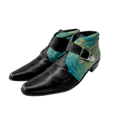 Bota Masculina Em Couro Camaleão Com Preto - 04102... - Art Sapatos ®