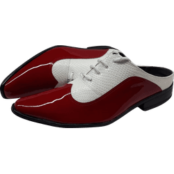 Mule Masculino Em Couro - Babuche - Blank Red - Re... - Art Sapatos ®