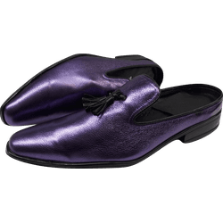 Mule Masculino Em Couro - Babuche - Purple Rain - ... - Art Sapatos ®