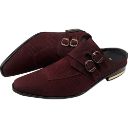 Mule Masculino Em Couro - Babuche - Bordeaux Moca ... - Art Sapatos ®
