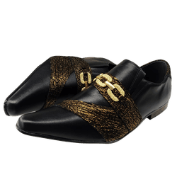 Sapato Masculino Em Couro Social Executivo Dourado... - Art Sapatos ®