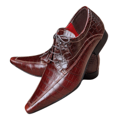 Sapato Masculino Italiano Em Couro Marrom Terra Re... - Art Sapatos ®