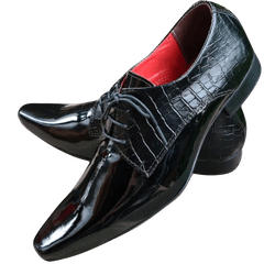 Sapato Masculino Italiano Em Couro Preto Mercedes ... - Art Sapatos ®
