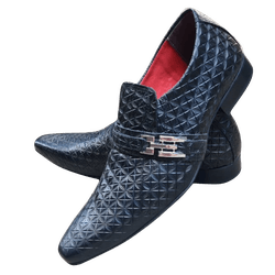 Sapato Masculino Italiano Em Couro Preto Cristal R... - Art Sapatos ®