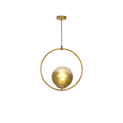 Pendente 60×120cm Dourado Metal+vidro Dourado E27 ... - Benled