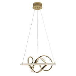 Pendente 52cm Dourado Acrilico Aluminio Led 40w 30... - Benled