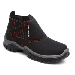 Botina de Segurança em Microfibra - Preto e Vermelho - Estival - WO10011S2 - CA 31090 - Atacadão das Serras